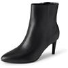 Amazon Essentials Stivaletti Eleganti alla Caviglia con Tacco a Spillo Donna, Nero Finta Pelle, 35.5 EU