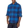 Amazon Essentials Camicia in flanella a maniche lunghe Uomo, Nero Blu Motivo Scozzese, S