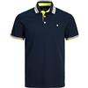 JACK & JONES Jack&Jones Plus Polo da Uomo JJEPAULOS SS Noos Pls, Blu Scuro/Dettaglio: Neon, Taglia 3XL