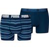 Puma Everyday Striped Boxers 2p Biancheria Intima Uomo (Pacco da 2)