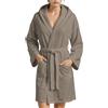 PETTI Artigiani Italiani Accappatoio Microfibra Uomo e Donna con Cappuccio, Tasche e Cintura, Unisex Asciugatura Rapida per Palestra, Piscina, Mare e Spa, Tortora, S