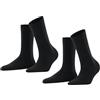 FALKE Softmerino Multipack W So lana cotone tinta unita confezione di 2 paia, Calzini Donna, Grigio Anthracite Melange 3089, 39-40