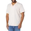 Amazon Essentials Camicia da Resort in Cotone da Uomo, vestibilità Aderente, a Maniche Corte, Rosa, L