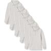 Amazon Essentials Polo in Tessuto Interlock a Maniche Lunghe Bambine e Ragazze, Pacco da 5, Grigio Puntinato, 6-7 Anni