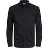 JACK & JONES Jprblacardiff Shirt L/S PS Noos, Camicia (IT, Testo, XXL, Plus, Regular, Nero)
