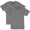 Hanes Beefy, Heavyweight Cotton Pocket Tee for Men, Full-Cut T-Shirt, 1 Or 2 Pack, Carbone Heather-Confezione da 2, L (Pacco da 2) Uomo