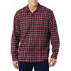 Amazon Essentials Camicia in flanella a maniche lunghe Uomo, Rosso Scuro Motivo Scozzese, S