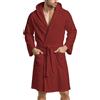 PETTI Artigiani Italiani Accappatoio Microfibra Uomo e Donna con Cappuccio, Tasche e Cintura, Unisex Asciugatura Rapida per Palestra, Piscina, Mare e Spa, Bordeaux, XL