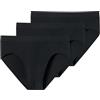 Schiesser Confezione da 3 Slip da Uomo in Morbido Cotone Biologico - 95/5 Organico, Nero_179572, L