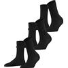 FALKE Cotton Touch Multipack W So sottili tinta unita confezione di 3 paia, Calzini Donna, Nero Black 3000, 35-38