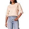 Amazon Essentials Felpa girocollo da donna in pile di spugna francese con dettaglio maniche, beige, XS