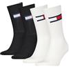 Tommy Hilfiger Crew, Calzini Unisex - Adulto, Bianco/Nero, 43-46