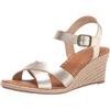 Amazon Essentials Sandalo con Zeppa Espadrillas Donna, Oro, 42 EU