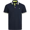 JACK & JONES JJEPAULOS POLO SS NOOS PLS, Polo-Shirt Uomo, Blu (Dark Navy Detail:NEON), 2XL