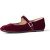 Amazon Essentials Ballerine Mary Jane Donna, Bordeaux Velluto, 35 EU