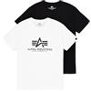 Alpha Industries Maglietta Basic T 2 Pack Uomo Black/White