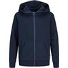 JACK & JONES Junior Zip Hoodie Plain Zip Hoodie Junior | Standard Fit, Semplice, Maniche lunghe, Casual, Temperatura massima di 40°C ciclo delicato