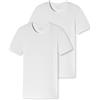 Schiesser 2 Pack Canottiera Intima da Uomo Girocollo con Maniche in Cotone Biologico - 95/5 Organic, Bianco_174997, M