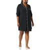 Amazon Essentials Camicia da Notte con Bordi Tubolari (Taglie Forti Disponibili) Donna, Nero, 4XL Plus