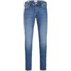 JACK & JONES Jeans Slim Vita Bassa e Tessuto Elastico, Gambe Strette all'orlo. Blu Denim Chiaro 36W / 32L
