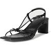 Amazon Essentials Sandali da donna con tacco a blocco, in ecopelle nera, taglia 40