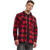 Brandit Jeff Fleece Shirt Long Sleeve, Color: Red/Black, Size: L