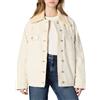 Amazon Essentials Giacca di Jeans Oversize Imbottita da Donna con Fodera in Montone Sintetico Donna, Ecru, XL