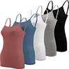 BQTQ 5 Pezzi Canottiera Donna Canotta Top Regolabile Spalline Canottiere per Donna e Ragazze