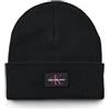 Calvin Klein MONOLOGO Rubber Beanie, Cappello Donna, Black,