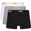 Lee Uomo HARKINS Boxer Corti, 3pk Black/White/Grey Marl, S