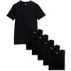 Amazon Essentials Maglietta Intima Con Scollo A V, Traspirante, In Cotone Uomo, Pacco da 6, Nero, S