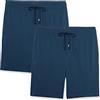 Amazon Essentials Pantaloncini del Pigiama in Maglia di Cotone da 18 cm Uomo, Pacco da 2, Indaco, XXS