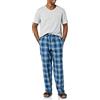 Amazon Essentials Set Pigiama con Pantaloni in Popeline di Cotone Elasticizzato e T-Shirt in Jersey di Cotone Uomo, Blu Marino Motivo Scozzese/Grigio Puntinato, XXL