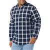 Amazon Essentials Camicia in Popeline Elasticizzato A Manica Lunga dalla vestibilità Regolare Uomo, Blu Marino Bianco Buffalo Plaid, XXL