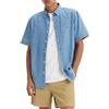 Levi's Camicia a Maniche Corte da Uomo Authentic Button, Eli Medium Blue Wash, XL