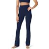 Amazon Essentials Leggins Svasati Tecnici in FormFlex Morbidissimo, a Vita Alta, Lunghi, Interno Gamba 80cm, Pantaloni da Yoga con Taglio Bootcut Donna, Blu Marino, XXL