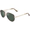CLANDESTINE - Occhiali da Sole A15 Gold Habana Dark Green - Lenti in Nylon HD e Montatura in Acciaio Inox in TR90 - Occhiali da Sole Unisex - Smart Vision Technology - Più Nitidezza e Meno Riflessi