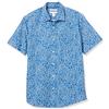 Amazon Essentials Camicia in Popeline a Maniche Corte Regular Fit Uomo, Blu Marino Floreale, S