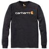 Carhartt T-Shirt Pesante, Vestibilità Comoda, Manica Lunga, Grafica Del Logo, Uomo, Grigio (Carbone Heather), S