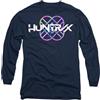KPop Demon Hunters K-Pop Demon Hunters Huntrix Huntr/X Pastel Logo Long Sleeve T Shirt, Black, Blu Navy, S Unisex-Adulto