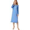 Damart Chemise de Nuit Manches Longues, Maille Jersey Vestaglia, Bleu, 42-44 (M) Donna