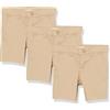 Amazon Essentials Pantaloncini di Uniforme Scolastica per Bambini Bambine e ragazze, Pacco da 3, Marrone Kaki, 9 anni Slim