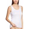 CALIDA Cali- Canottiera spalla larga in 100% cotone mercerizzato, 3/S, BIANCO