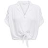 Only Onlpaula Life S/S Tie Shirt Wvn Noos, Camicia a Maniche Corte Donna, Bianco, XS