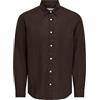 Only & Sons Onscaiden Life LS Solid Linen Shirt Noos, Chicco di caffè, XS
