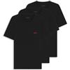 HUGO Maglietta da Uomo RN Triplet P Confezione da Tre Magliette in Cotone con Logo Stampato, Nero1, XL