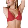 Wonderbra Raffinato Glamour Imbottito Triangolo Pizzo Rosso, Rosso, 5D