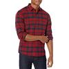 Amazon Essentials Camicia In Flanella Scozzese Con Bottoni A Maniche Lunghe Sagomata Uomo, Blu Marino Rosso Motivo Scozzese, L