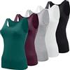BQTQ 5 Pezzi Canottiera Donna Base Canottiere Canotta Top Casual Canottiera per Donna e Ragazze, Nero, Bianco, Grigio, ViolaRosso, CianoScuro, XXL