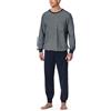 Schiesser Pigiama Lungo da Uomo con Polsini, Set Pigiama, Blu Notte_182196, 110 cm